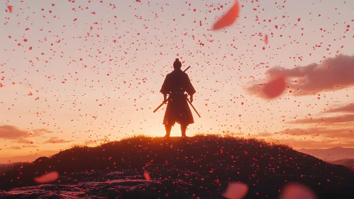 Warrior at Sunset: A Moment of Reflection