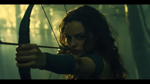 Female Archer Drawing Her Bow