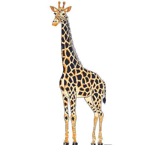 Elegant Giraffe on Transparent Background - Ideal for T-Shirt