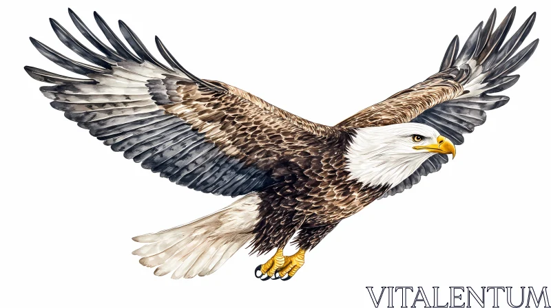 Illustration of a Soaring Eagle AI Image