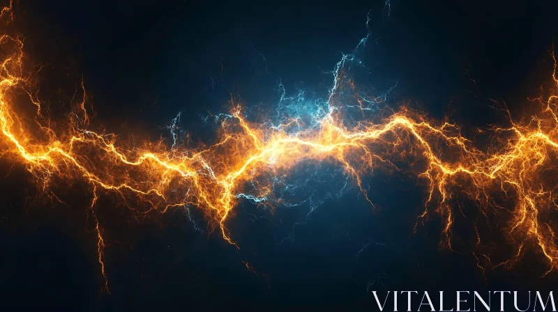 Striking Lightning Bolts Abstract Art