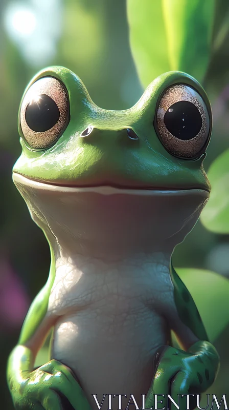 Vivid Green Frog Closeup