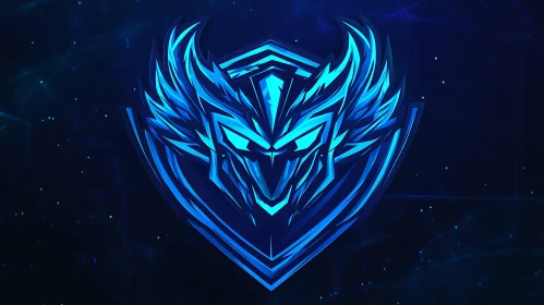 Geometric Neon Blue Logo