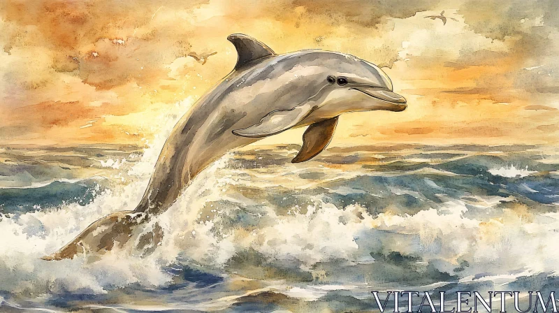 Sunset Dolphin Leap
