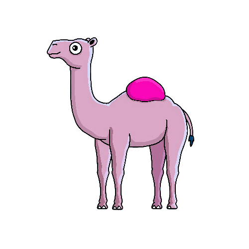 Friendly Cartoon Pink Camel - Perfect for Children's Content