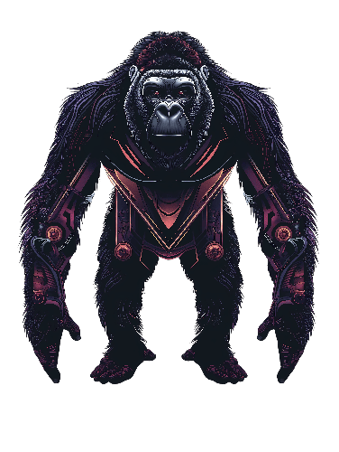 Futuristic Armored Gorilla T-Shirt Design