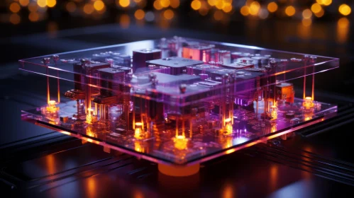 Illuminated Electronic Board with Crystals | Dreamlike Architecture