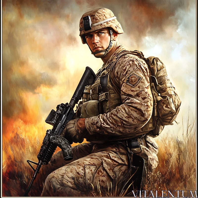 AI ART Military Soldier Portrait