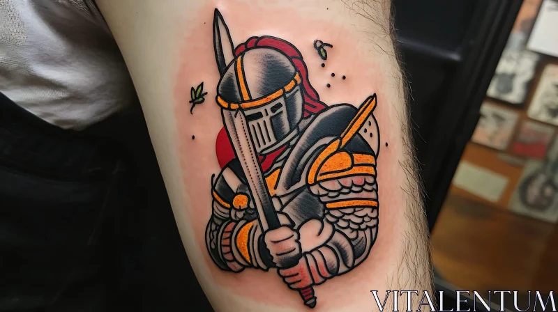 AI ART Armored Knight Tattoo Art