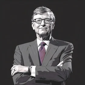 Bill Gates in a Stylish Formal Portrait