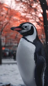 Snowy Penguin Scene