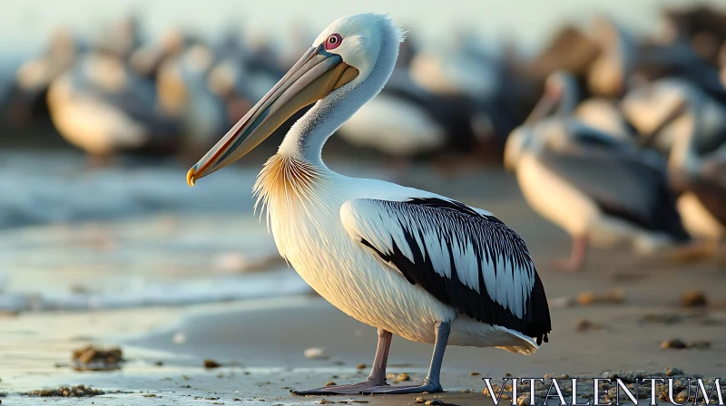 Seaside Pelican Beauty AI Image