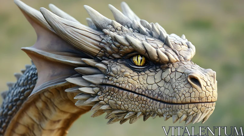 AI ART Detailed Dragon Head Art