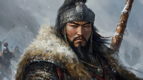 Portrait of a Battle-Hardened Asian Warrior