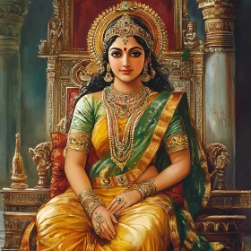 Golden Sari Portrait of a Noble Woman