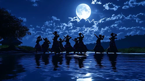 Dancing Silhouettes Under Moonlight