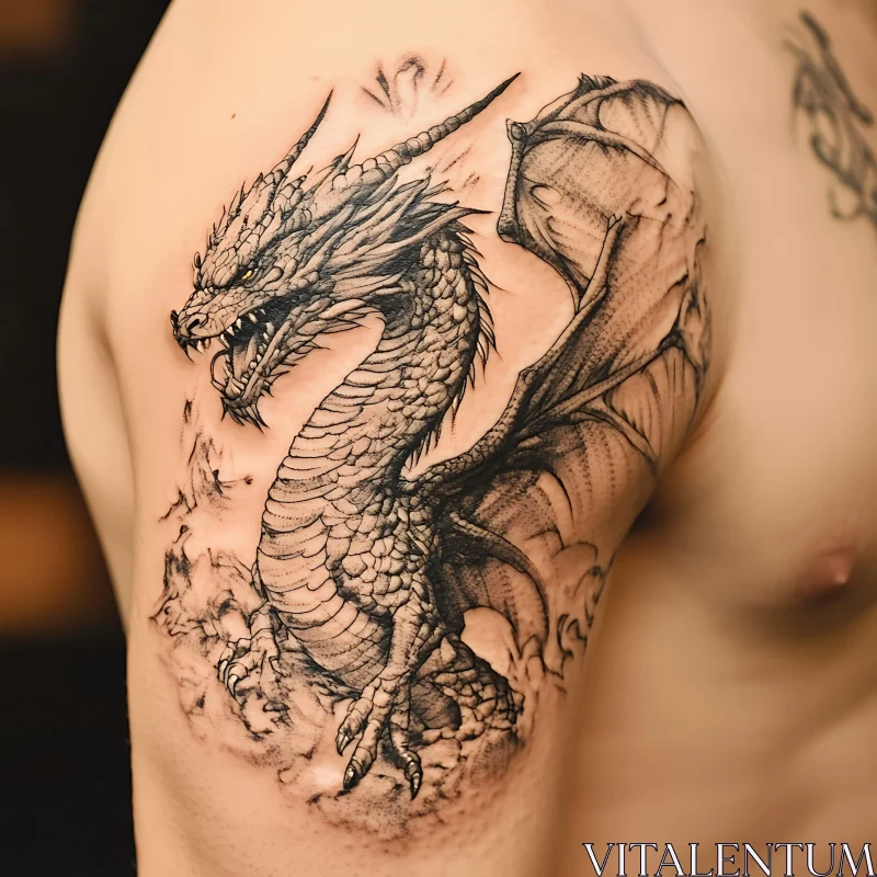 AI ART Detailed Dragon Tattoo Design