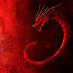 Crimson Dragon in Dark Ambiance