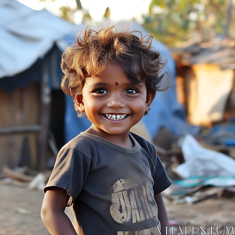 Portrait of a Smiling Child AI Image