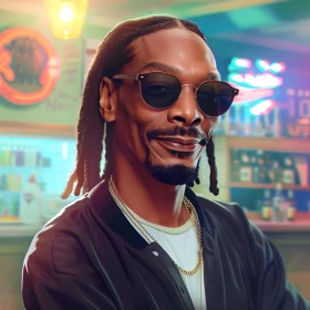 Snoop Dogg Smiling with Sunglasses