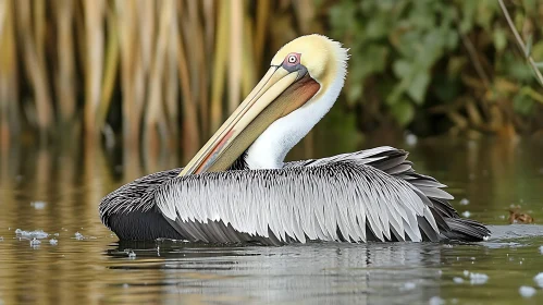 Pelican Floating Peacefully on Calm Waters