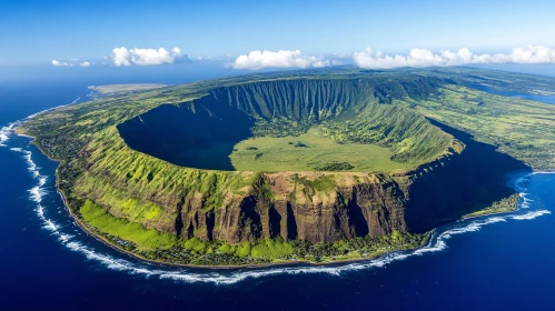 Breathtaking Aerial Shot of Volcanic Island