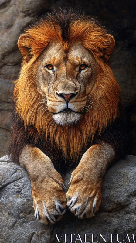 AI ART Regal Lion with Golden Mane