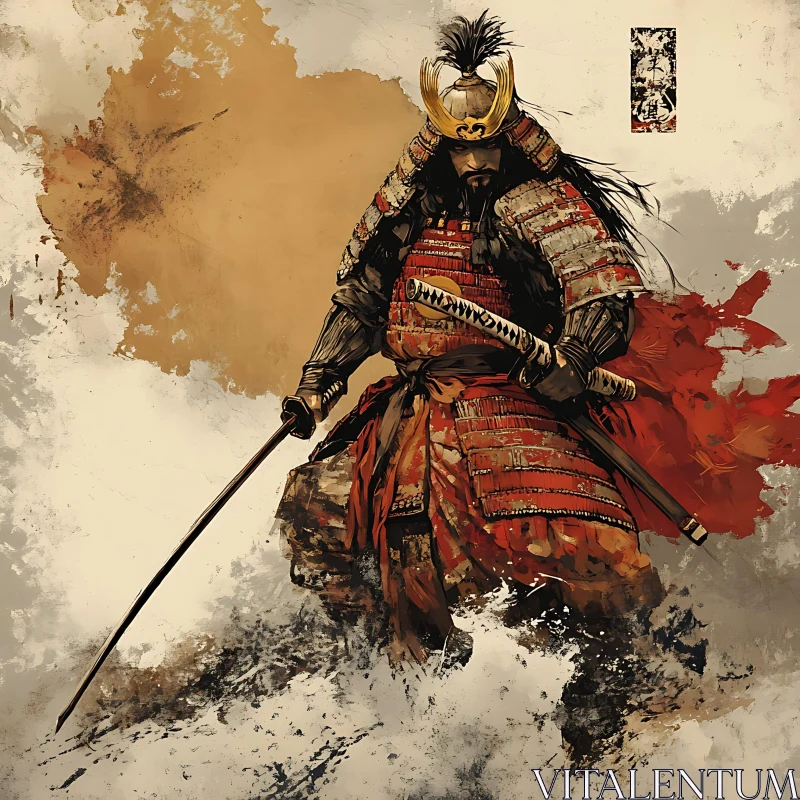 AI ART Japanese Samurai Warrior with Sword