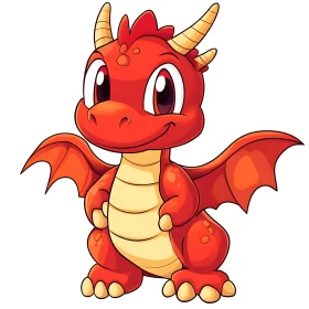 Red Dragon Cartoon Character