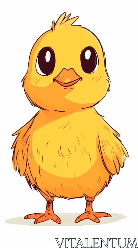 AI ART Cute Yellow Chick Drawing