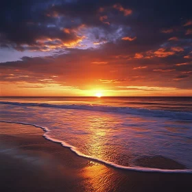 Ocean Sunset with Fiery Sky