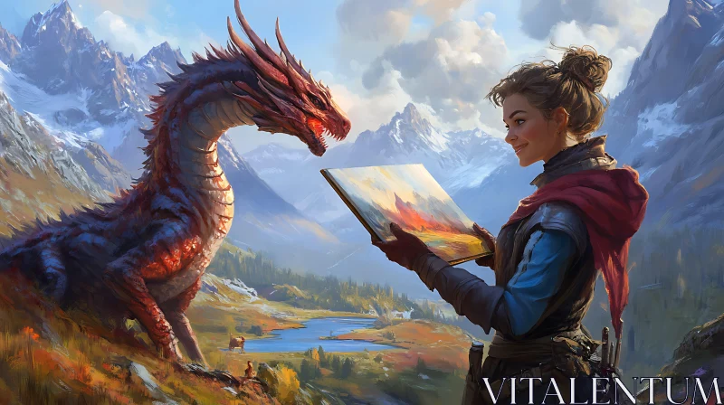 AI ART Dragon's Muse: An Artist's Encounter