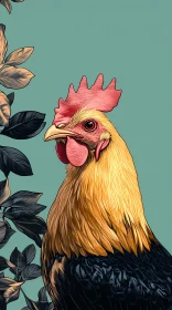 Stylized Rooster Portrait