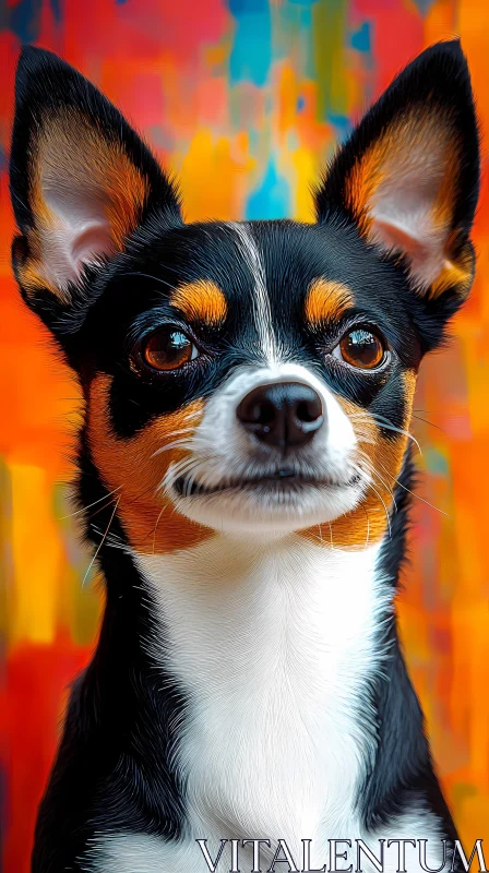 Colorful Chihuahua Portrait AI Image