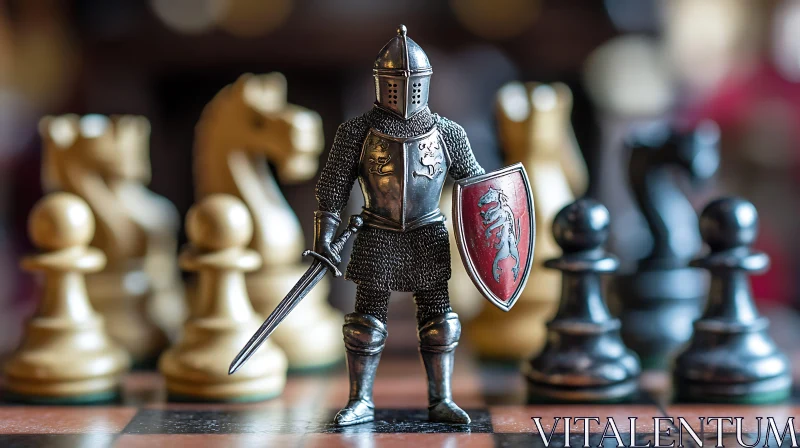 AI ART Chess Game Knight in Shining Armor