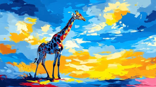 Colorful Abstract Giraffe Art