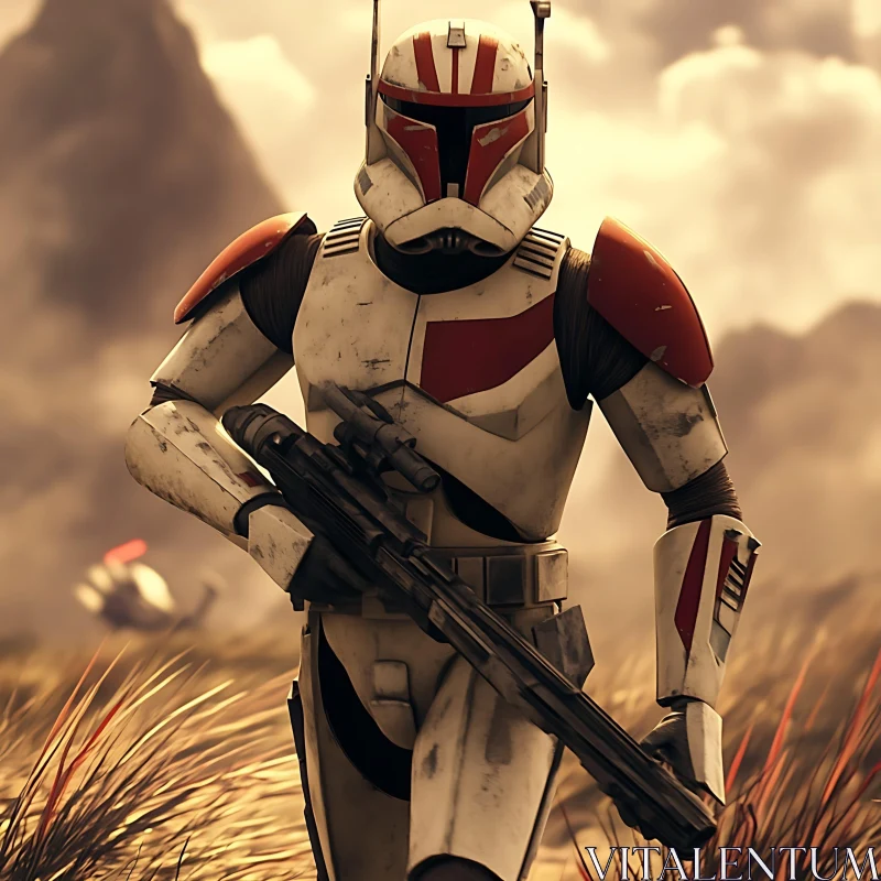 Red and White Armored Soldier AI Image