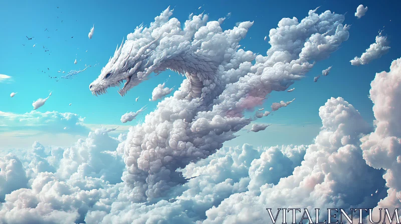 Celestial Dragon in the Sky AI Image