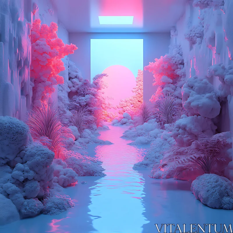AI ART Pastel Dreamscape with Water