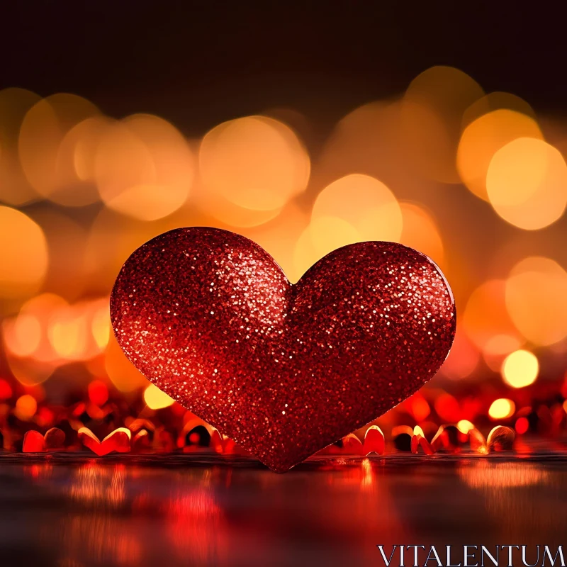 Sparkling Heart with Bokeh Lights AI Image