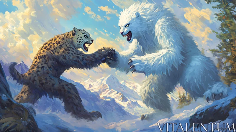 AI ART Epic Battle: Leopard vs Polar Bear