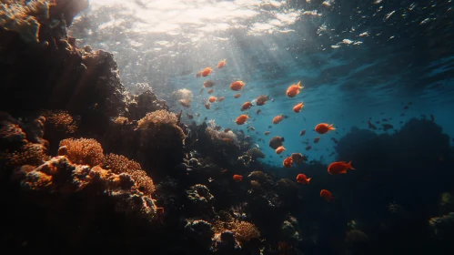 Underwater Coral Reef and Marine Life