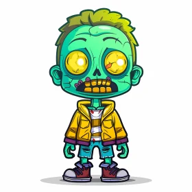 Cartoon Zombie Boy Illustration for Web and Social Usage