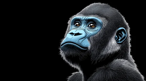 Blue Faced Gorilla Art