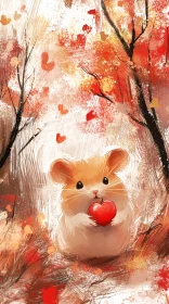 Cute Hamster with Heart