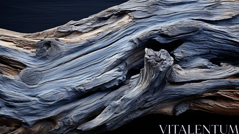 AI ART Majestic Driftwood Texture - A Mysterious Seascape Journey