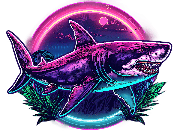 POD Design Vivid Shark Art Tee