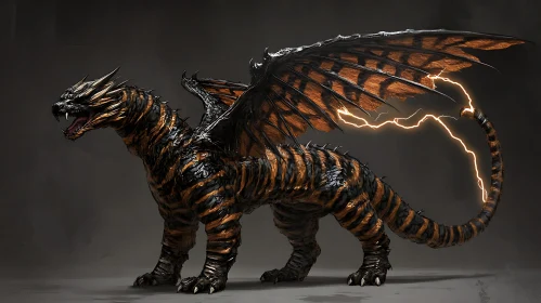 Winged Tiger Dragon with Electric Tail