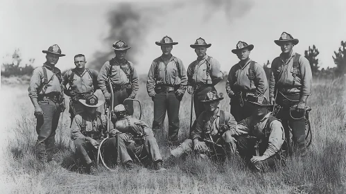 Antique Firefighter Crew Photo