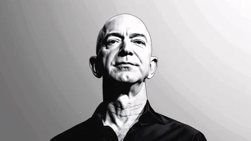 Monochrome Image of Jeff Bezos